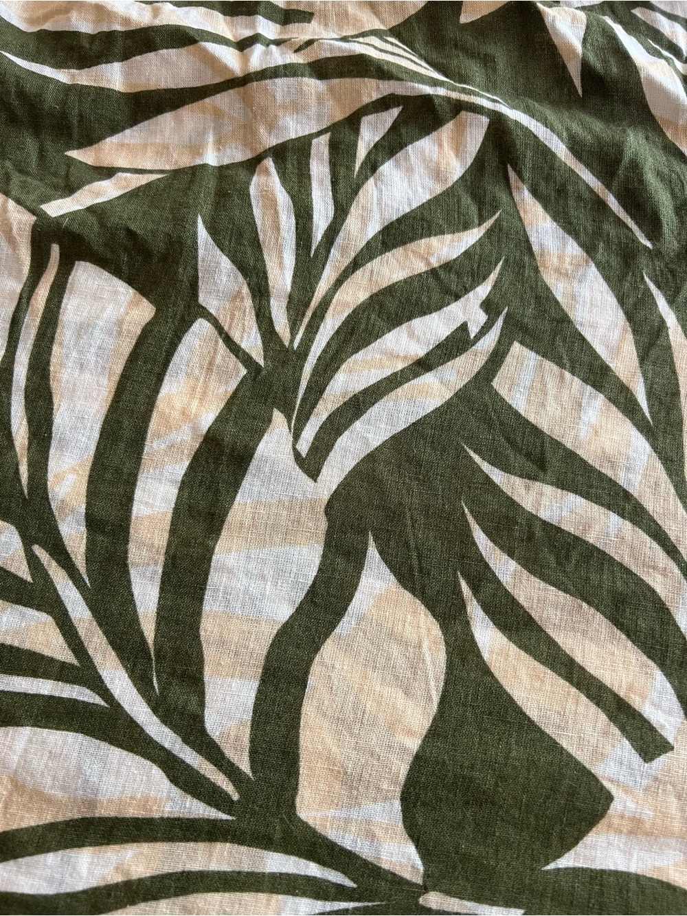 Tahari Olive & Cream Tropical Halter Dress with Bead Detail - Picture 4 of 5